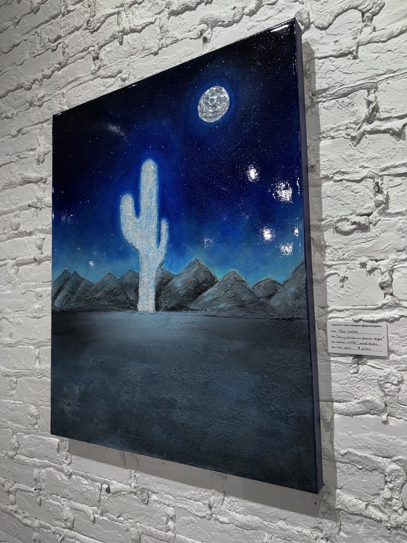 Starry Desert Night, alternate view 4, an original painting by Tara Zarabi